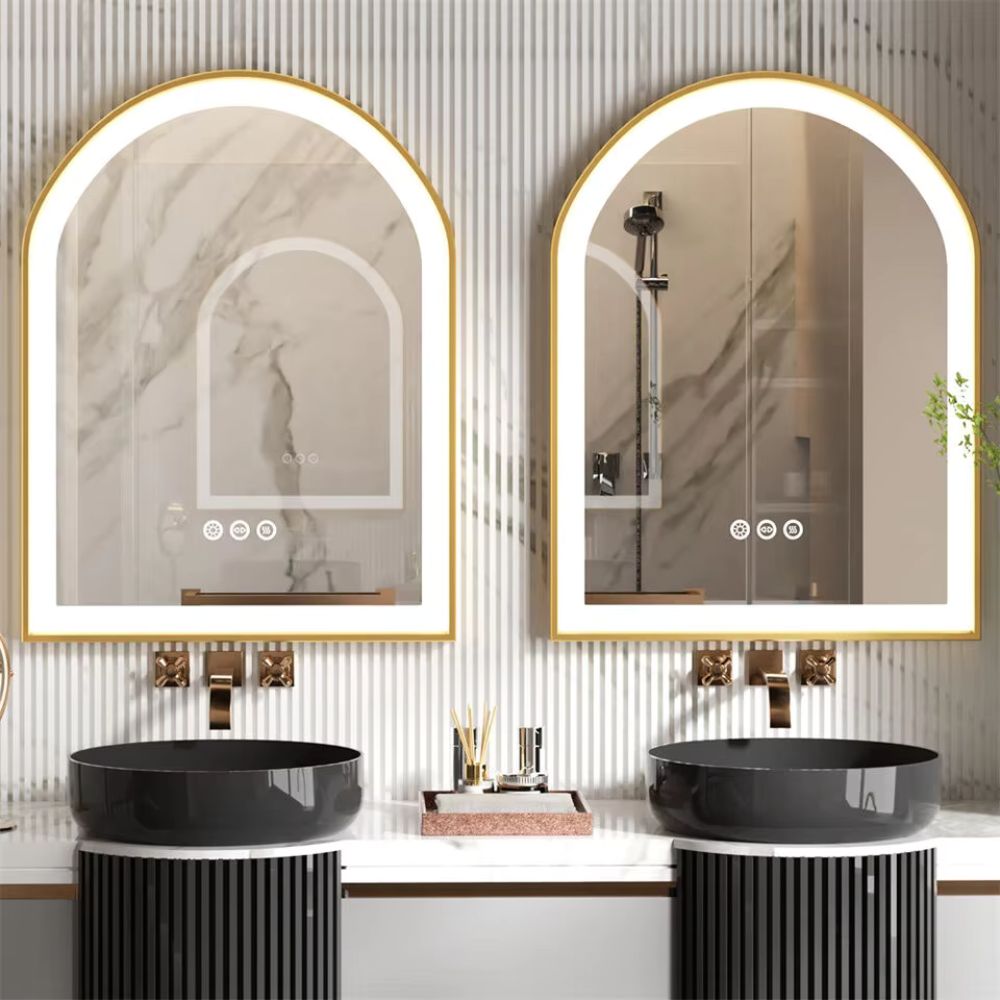 Arch Framed LED Bathroom Mirror with Demister