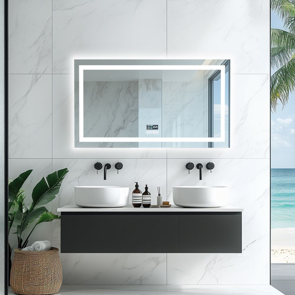 Bluetooth LED Full Length Bathroom Mirror High End Time Display with Illuminated Lights