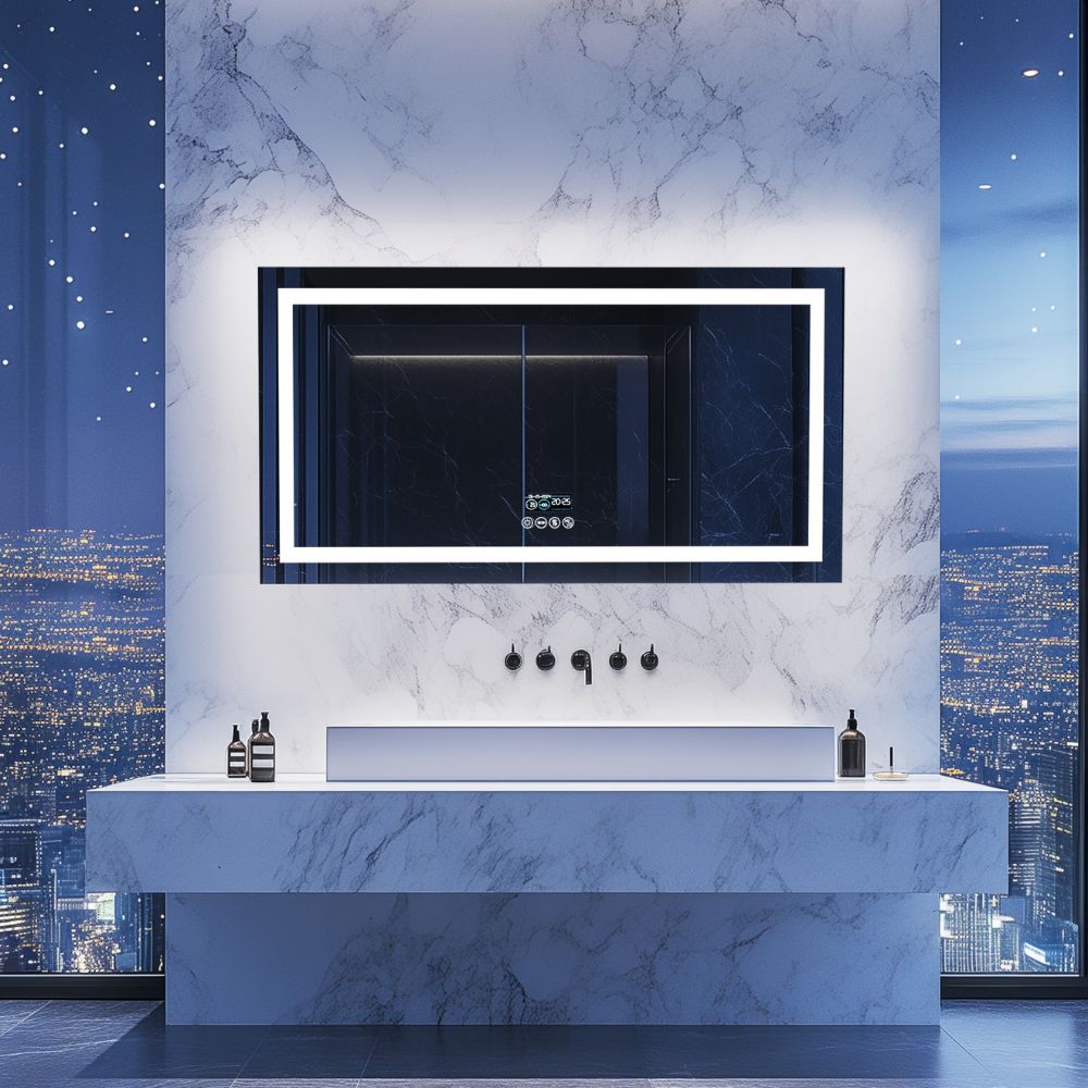 Bluetooth LED Full Length Bathroom Mirror High End Time Display with Illuminated Lights