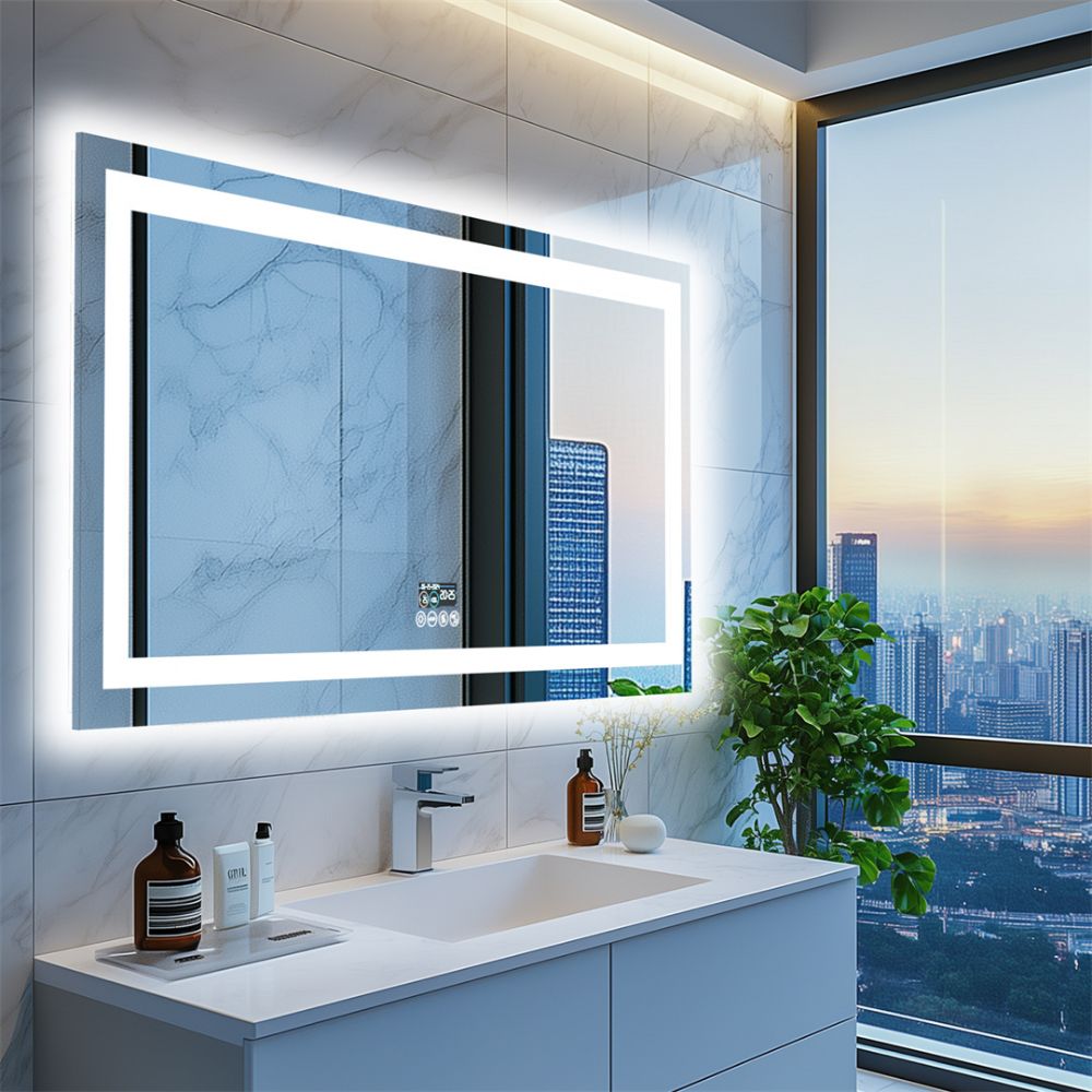 Bluetooth LED Full Length Bathroom Mirror High End Time Display with Illuminated Lights