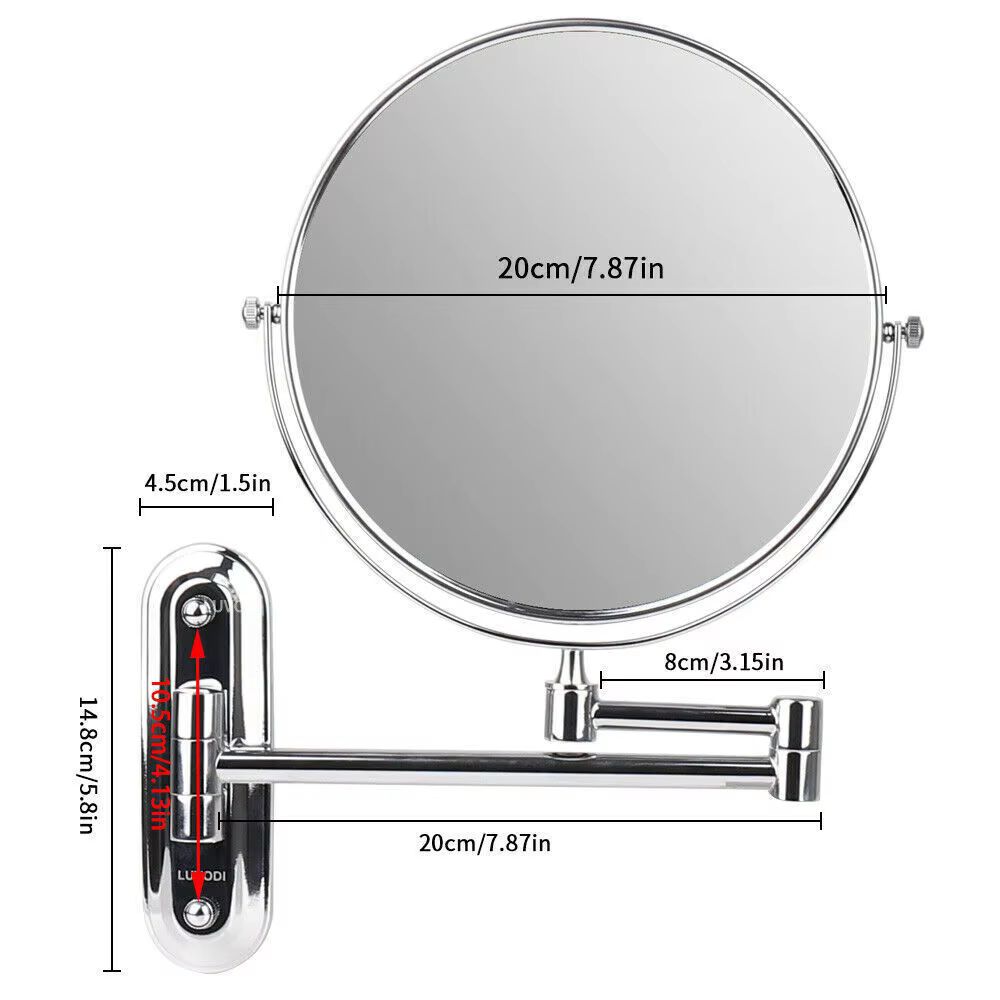 Double-Sided 5X/10X Magnifying Bathroom Mirror