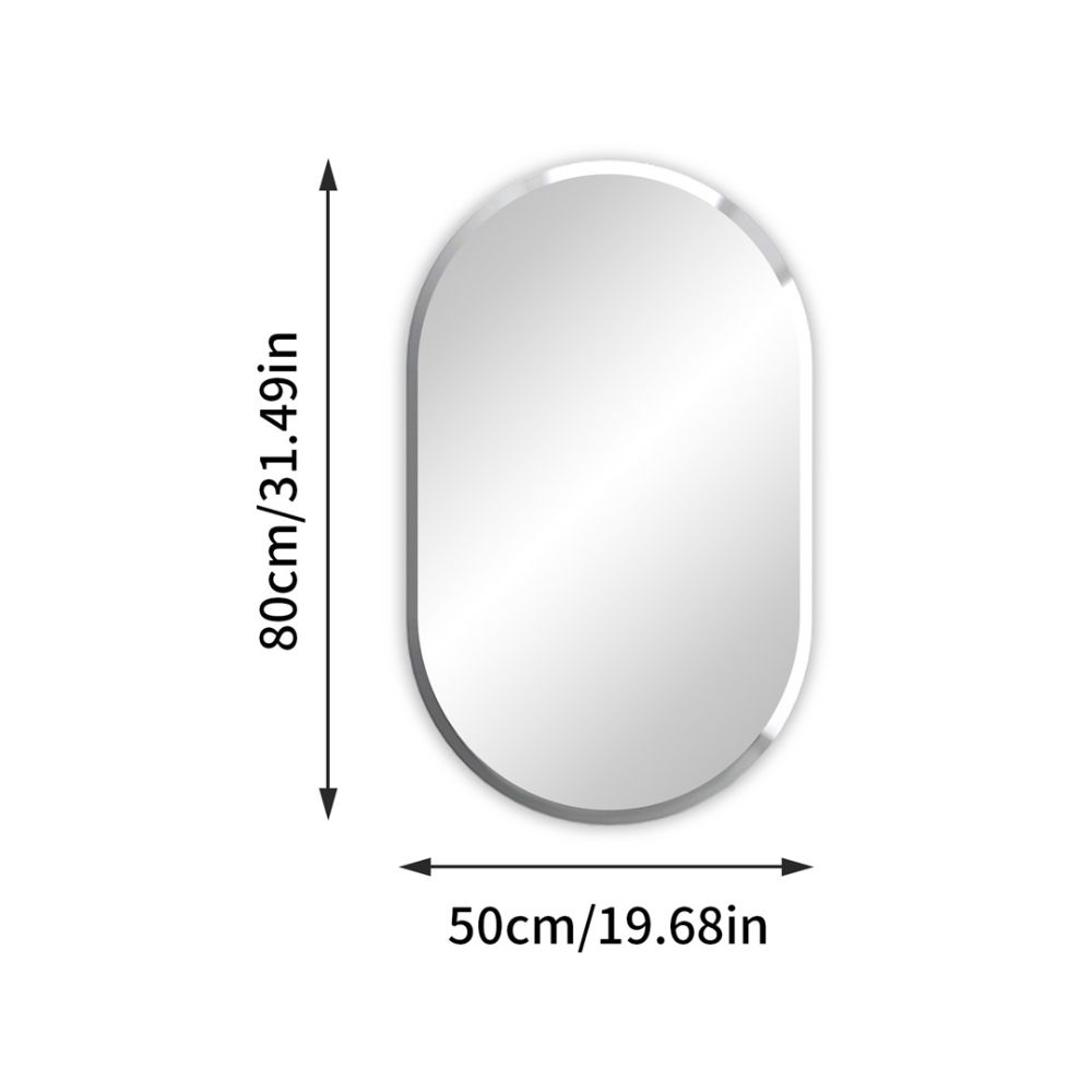 Stylish Frameless Long Oval Bathroom Vanity Mirror with Beveled Edge