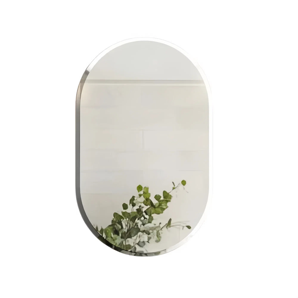 Stylish Frameless Long Oval Bathroom Vanity Mirror with Beveled Edge