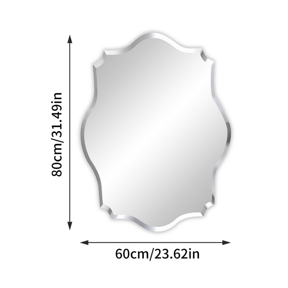 Asymmetrical Frameless Wall Mirror with Beveled Edge