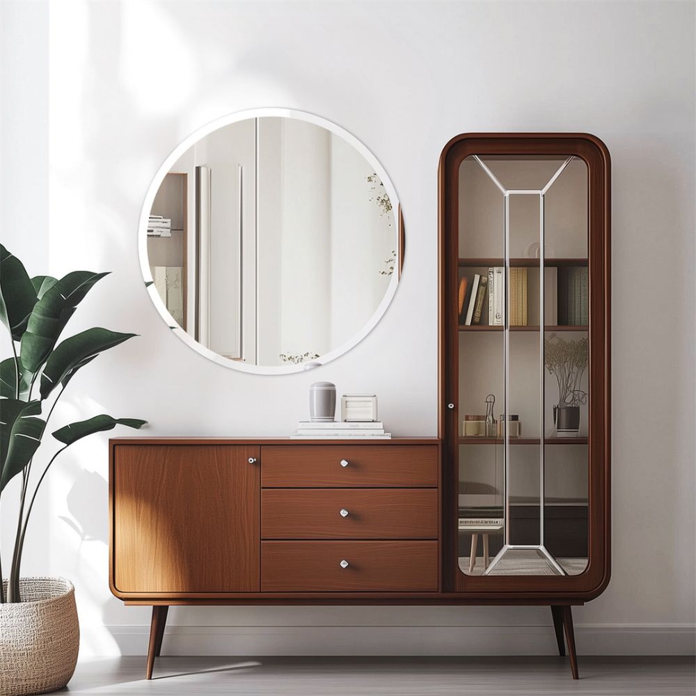 Stylish Frameless Round Bathroom Vanity Mirror for Elegant Wall Decor