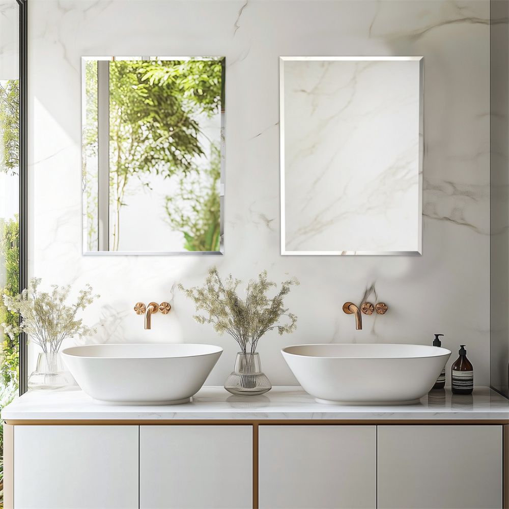 Rectangular Bathroom Mirror Shatter-proof Minimalist Design