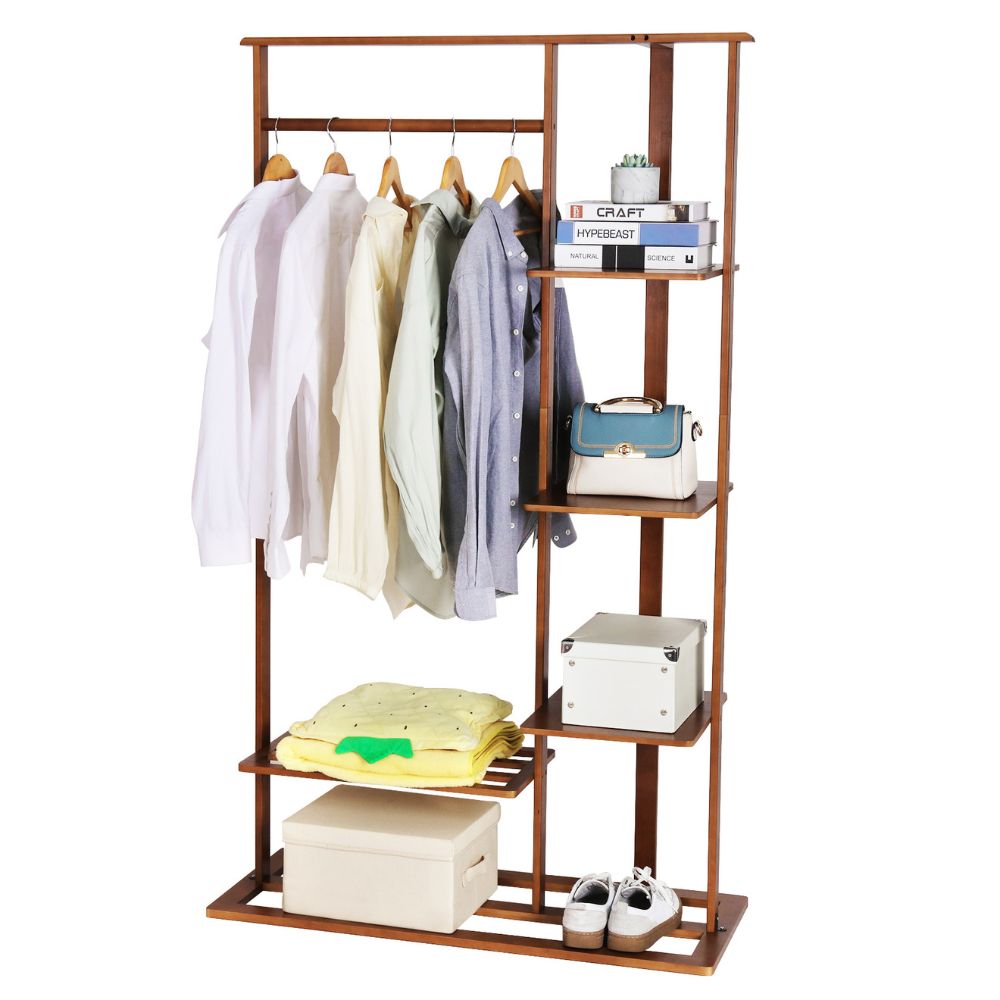 Stylish and Versatile Clothes Hanging Rack with Shoe Storage