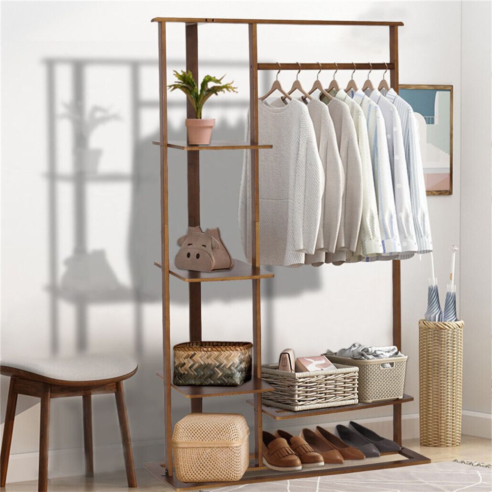 Stylish and Versatile Clothes Hanging Rack with Shoe Storage
