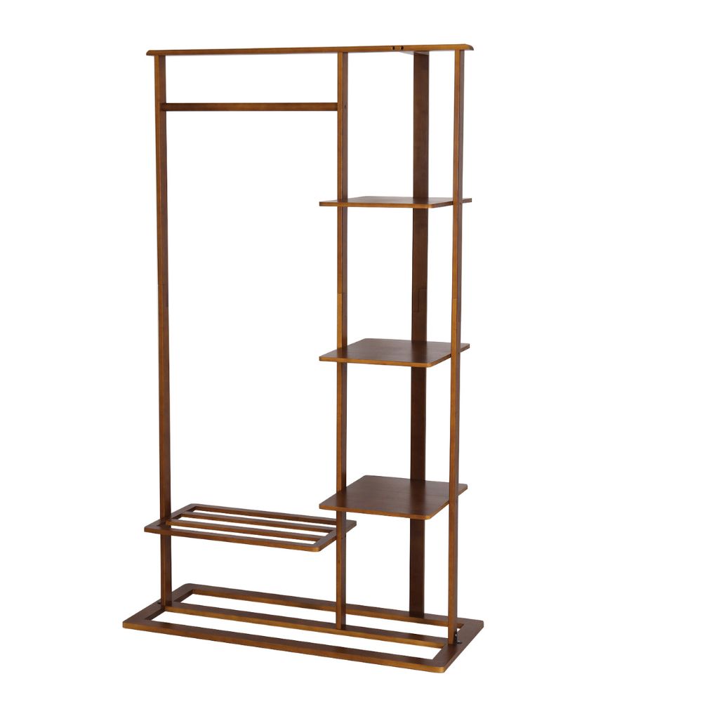 Stylish and Versatile Clothes Hanging Rack with Shoe Storage