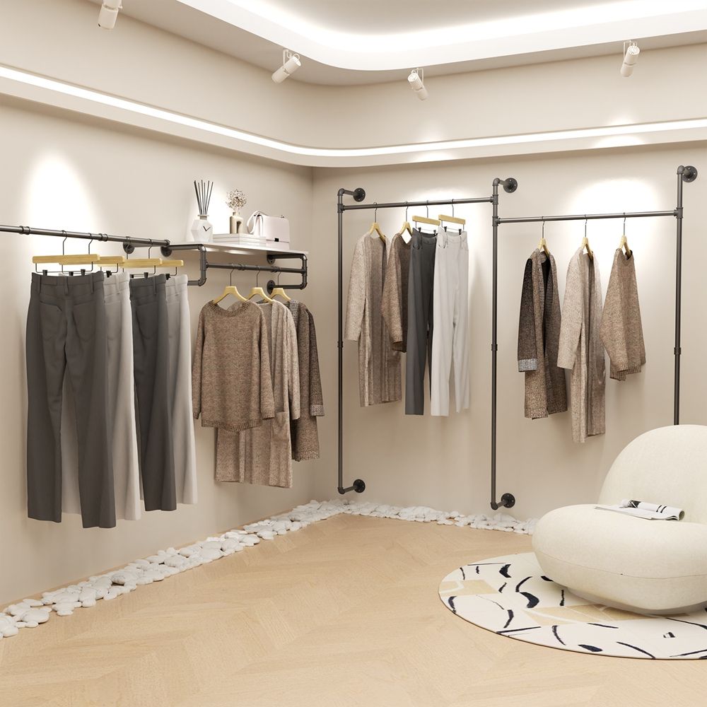 Premium Wall Mount Garment Rack for Stylish and Organized Wardrobe