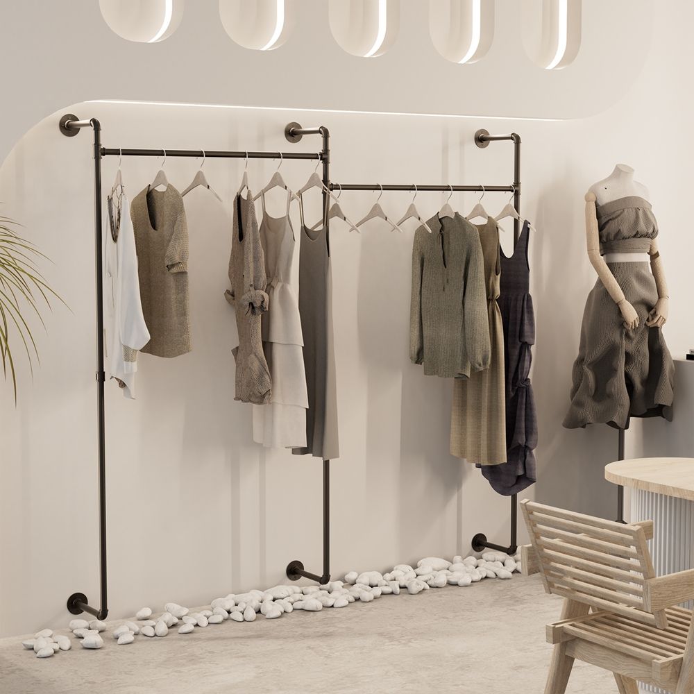 Premium Wall Mount Garment Rack for Stylish and Organized Wardrobe