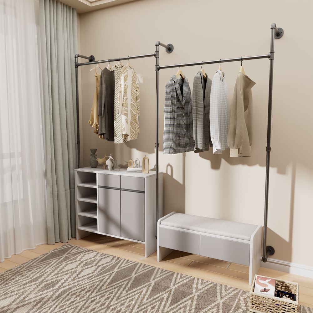 Premium Wall Mount Garment Rack for Stylish and Organized Wardrobe