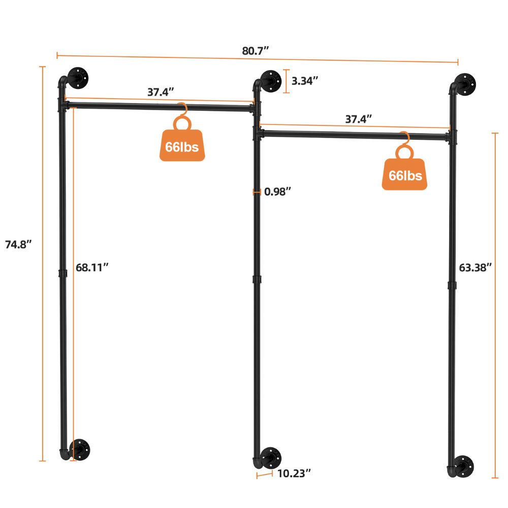 Premium Wall Mount Garment Rack for Stylish and Organized Wardrobe