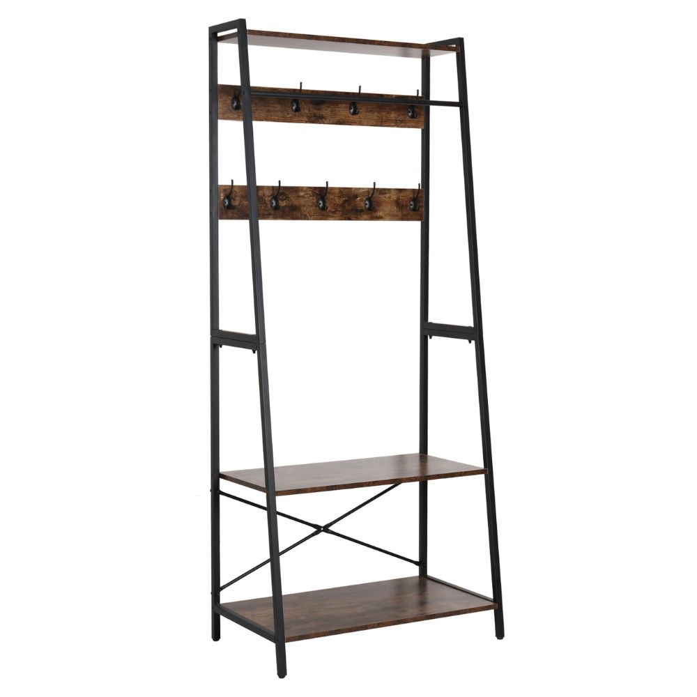 3-Tier Heavy Duty Garment Rack Wardrobe with Shoe Storage Shelves