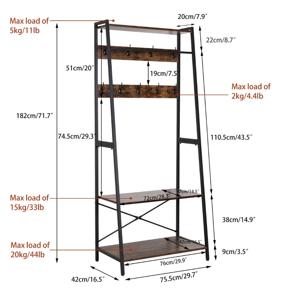 3-Tier Heavy Duty Garment Rack Wardrobe with Shoe Storage Shelves