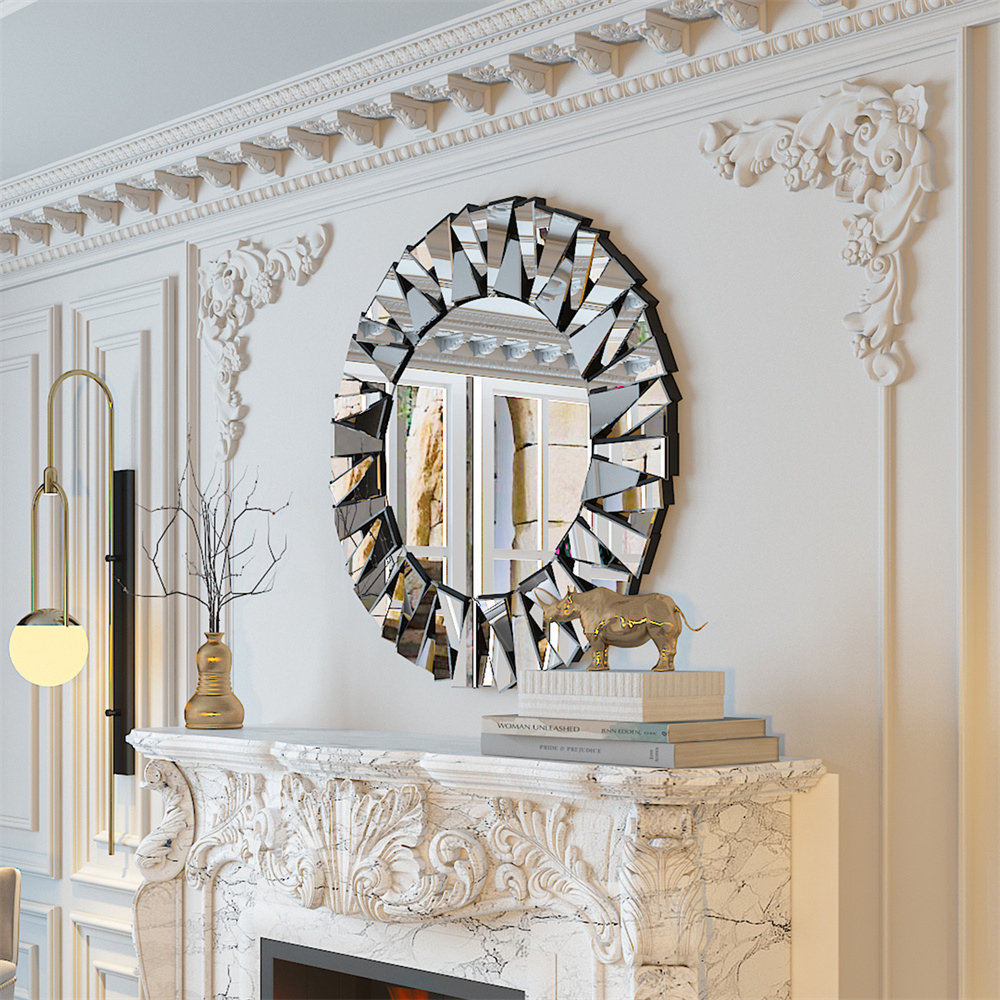 Stunning 32 Silver Round Wall Mirror