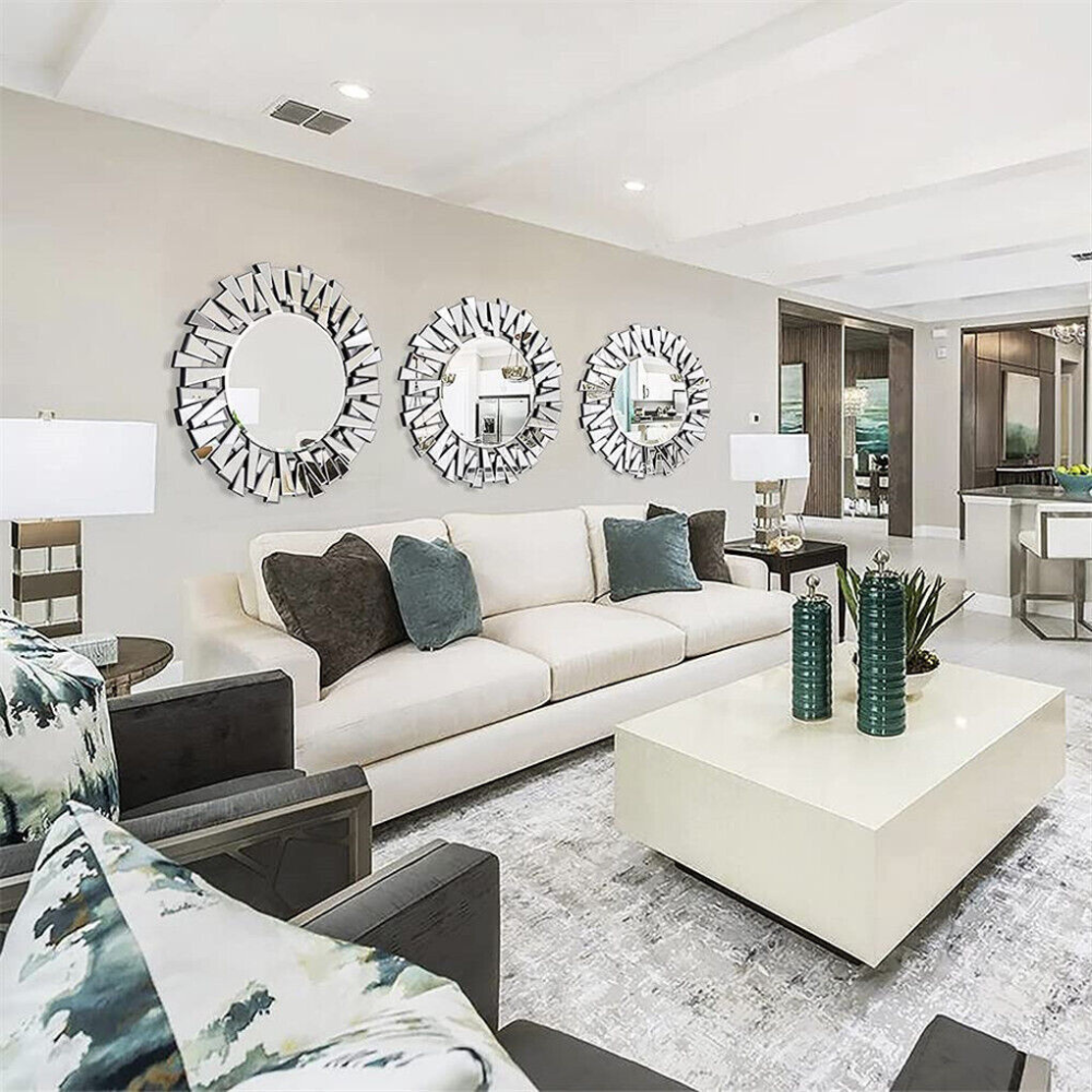 Stunning 32 Silver Round Wall Mirror