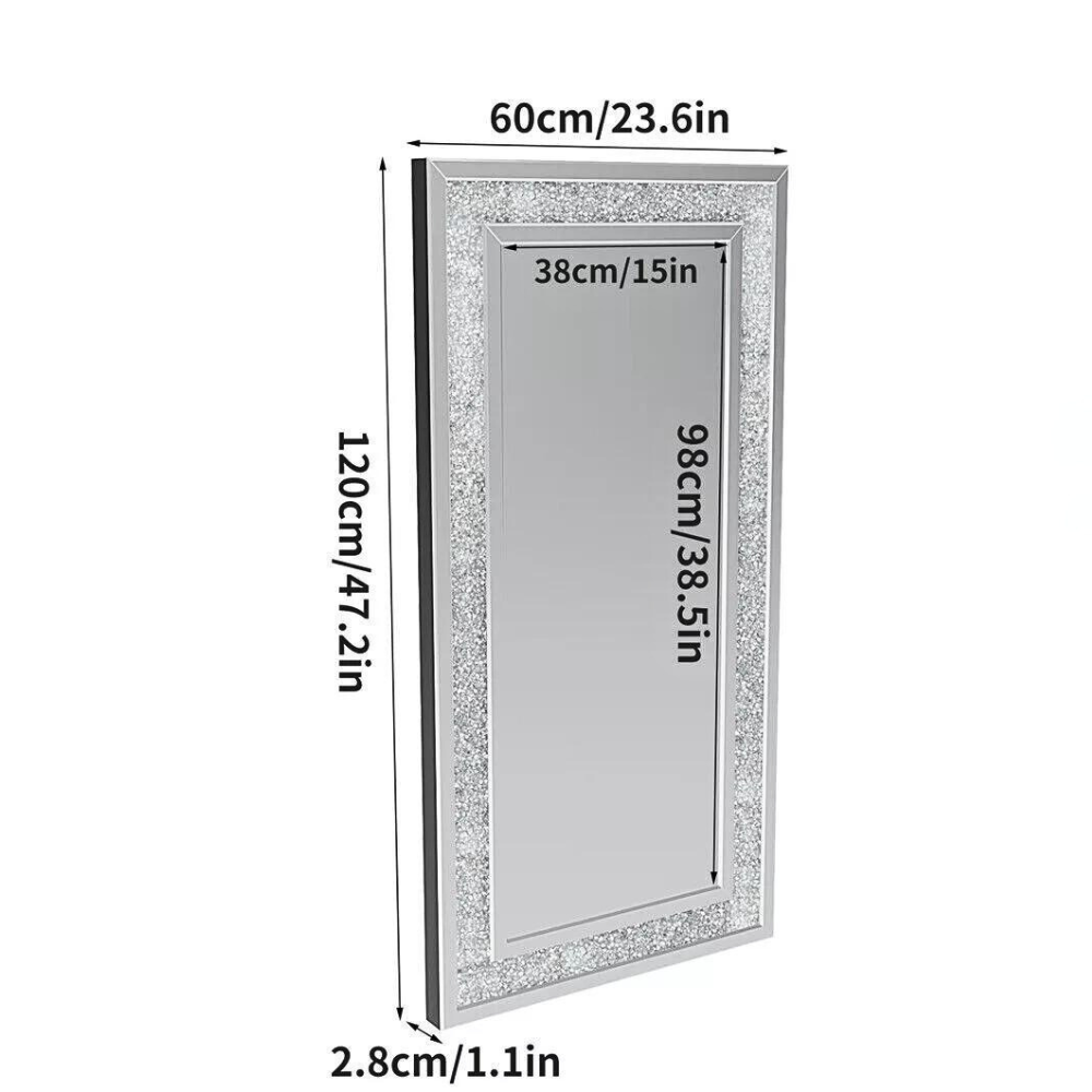 Sparkly Wall Mounted Crystal Diamond Vanity Mirror