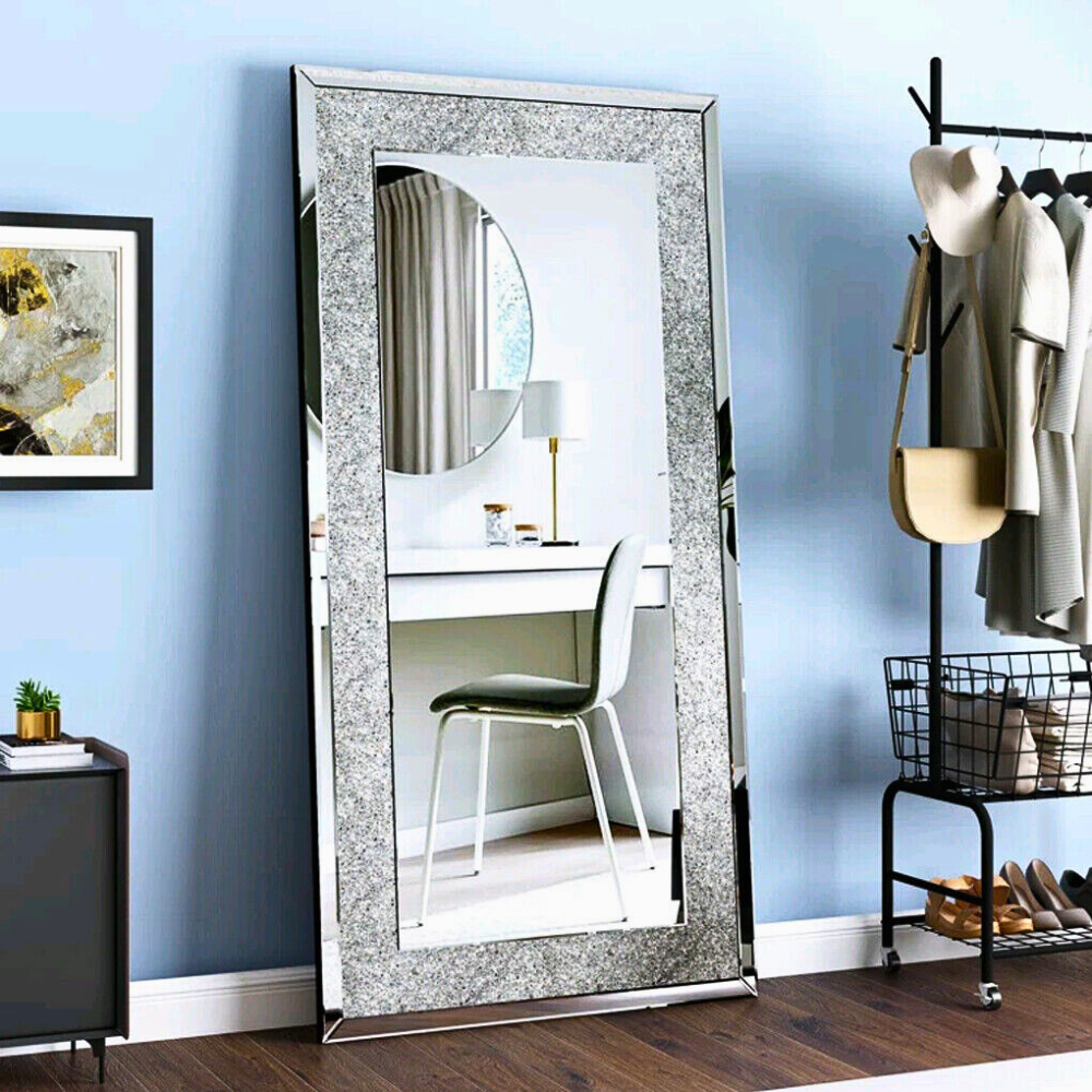Sparkly Wall Mounted Crystal Diamond Vanity Mirror