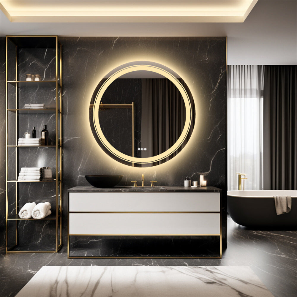 Waterproof Round Design Smart LED Bathroom Mirror