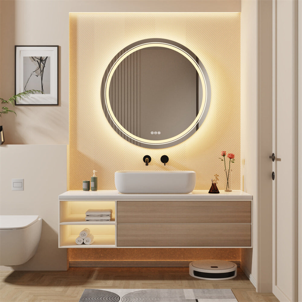 Waterproof Round Design Smart LED Bathroom Mirror