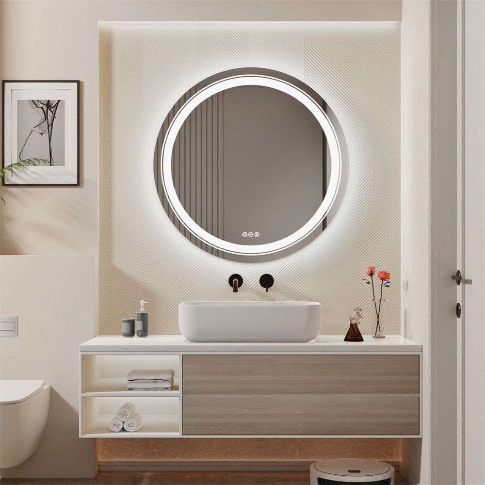 Waterproof Round Design Smart LED Bathroom Mirror