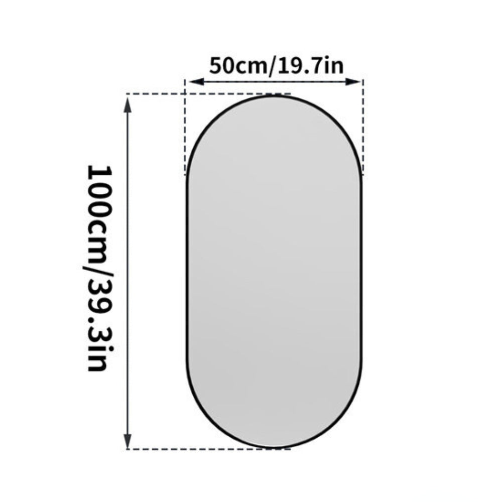 Stunning Oval Black Metal Wall Mirror