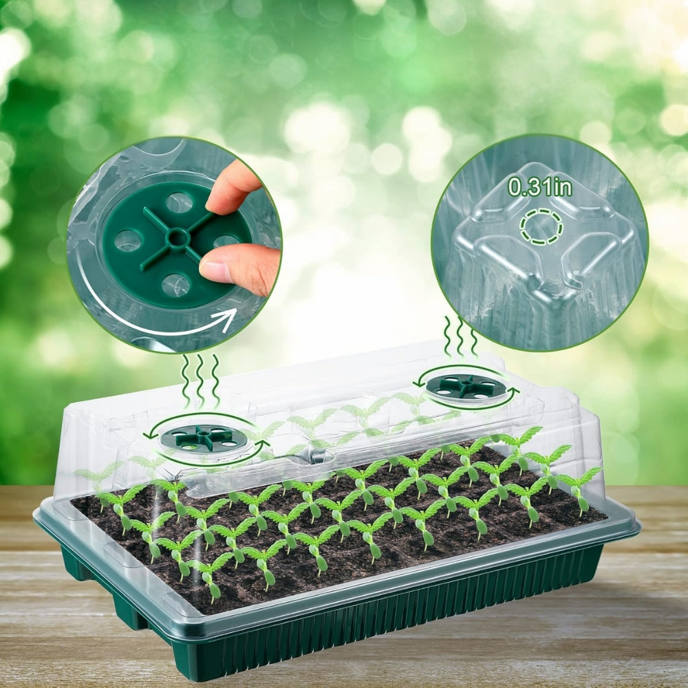 2 Pack High Dome Germination Trays Plant Seedling Starter Kit