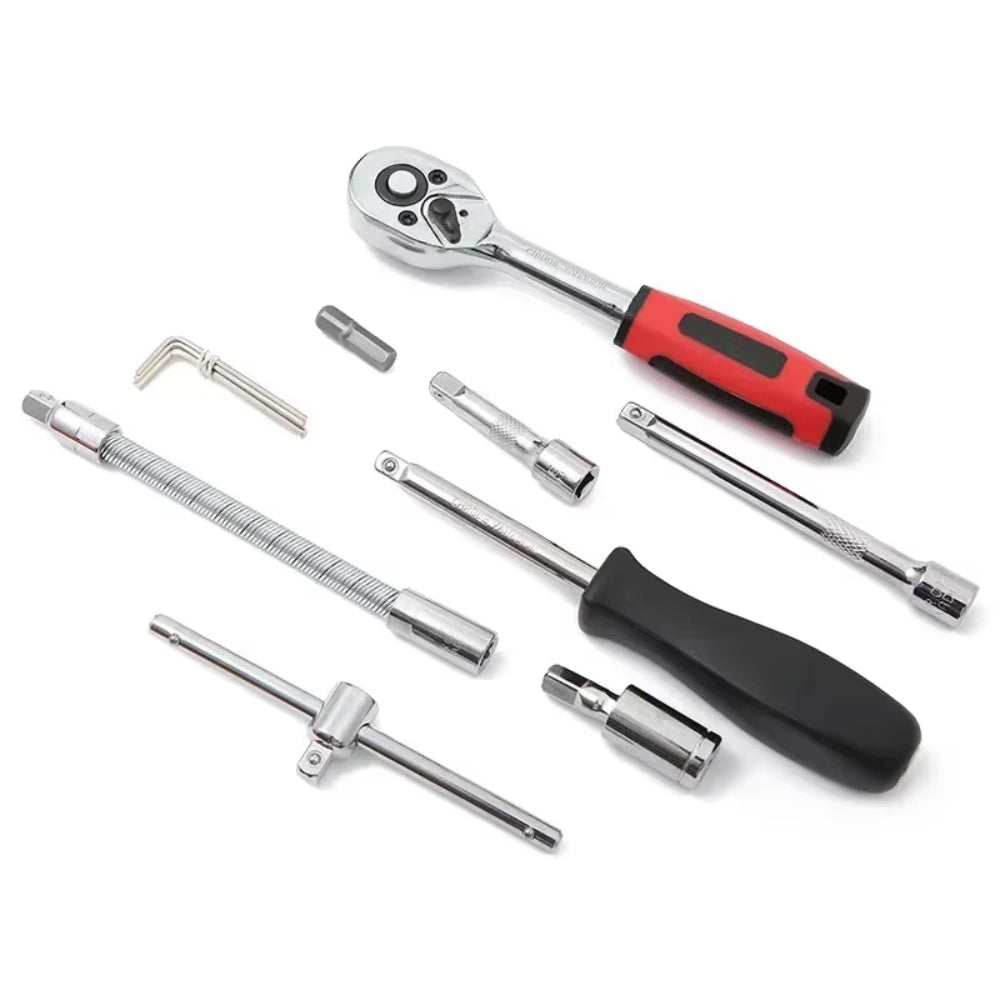 46Pcs Multi Purpose Tool Kit Set with Wrench Socket and Precision Screwdriver