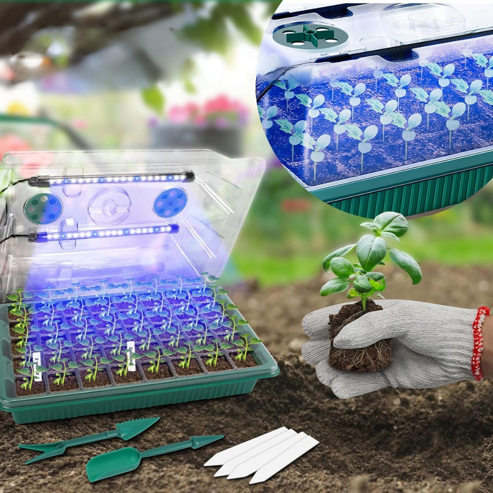 2 Pack High Dome Germination Trays Plant Seedling Starter Kit
