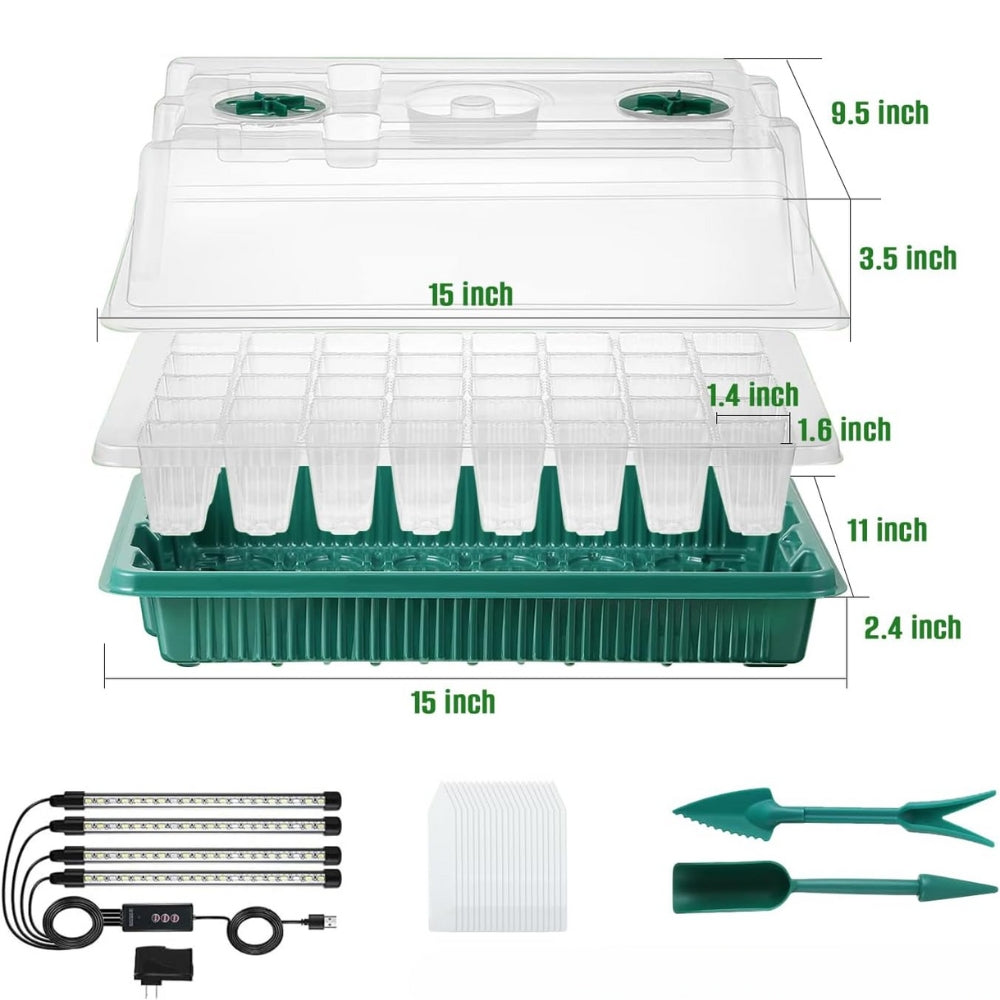 2 Pack High Dome Germination Trays Plant Seedling Starter Kit