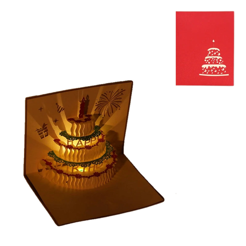 Hansona 3D Light Music Birthday Card Creative Greeting Card