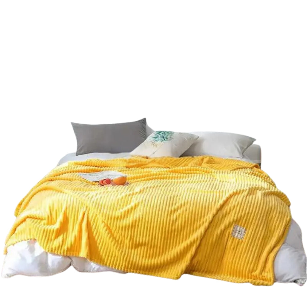 Bed Blanket Cuddly Solid Soft Warm Flannel Throw Sofa Flannel Rug