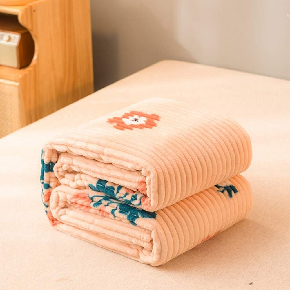 Bed Blanket Cuddly Solid Soft Warm Flannel Throw Sofa Flannel Rug