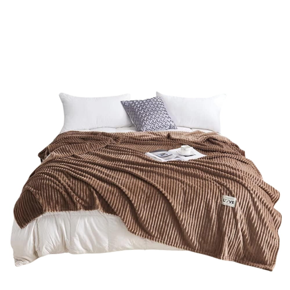 Bed Blanket Cuddly Solid Soft Warm Flannel Throw Sofa Flannel Rug