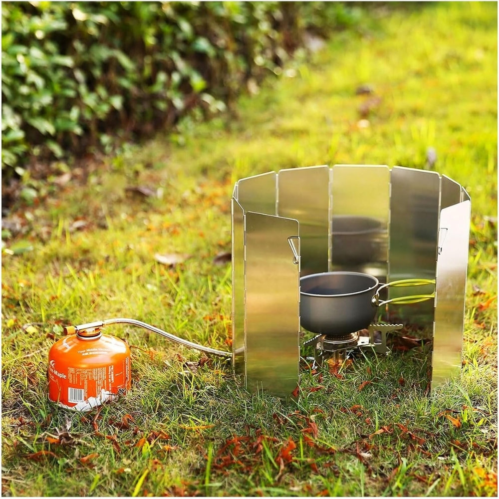 Camping Stove Windscreen 10 Plates Folding Outdoor Stove Windscreen