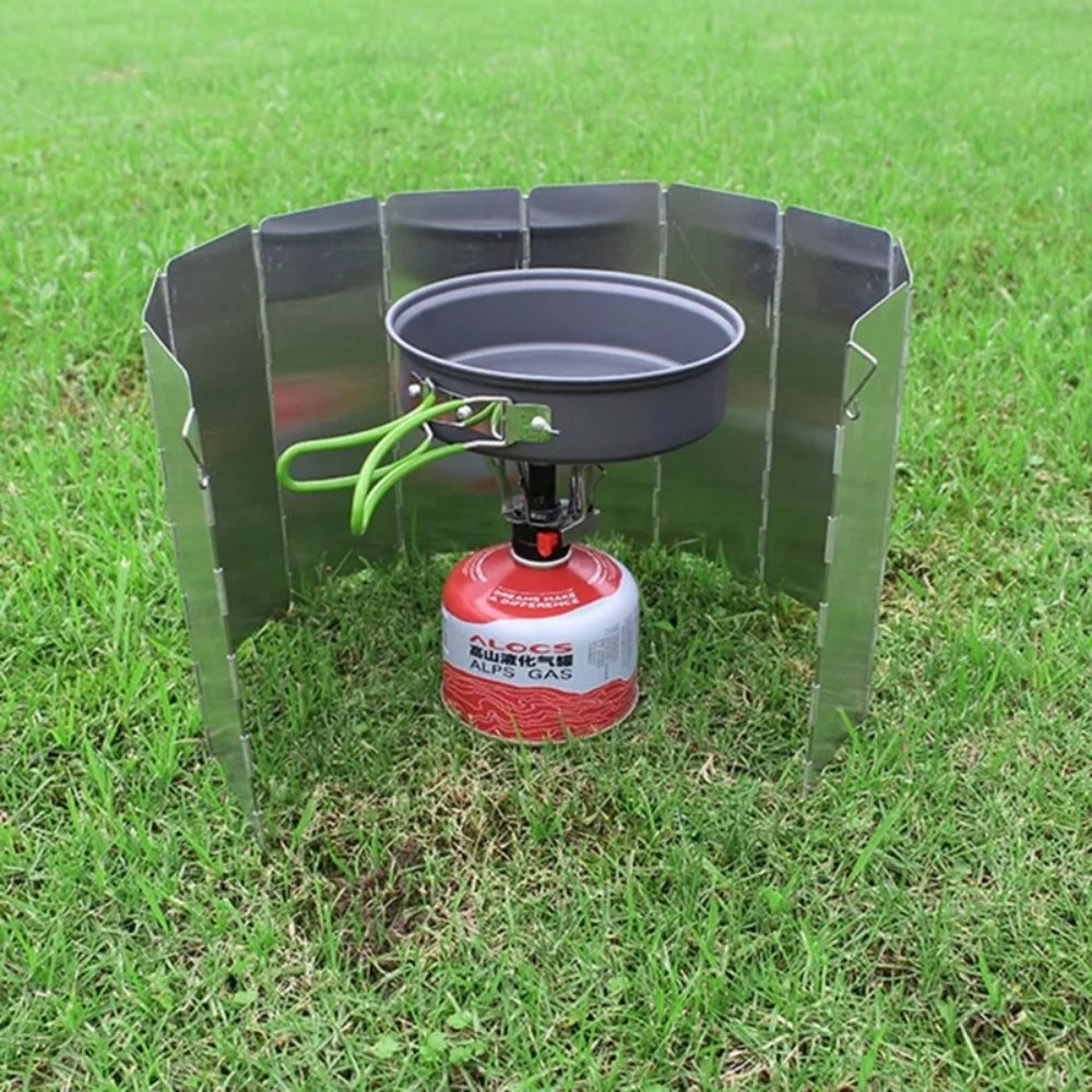 Camping Stove Windscreen 10 Plates Folding Outdoor Stove Windscreen