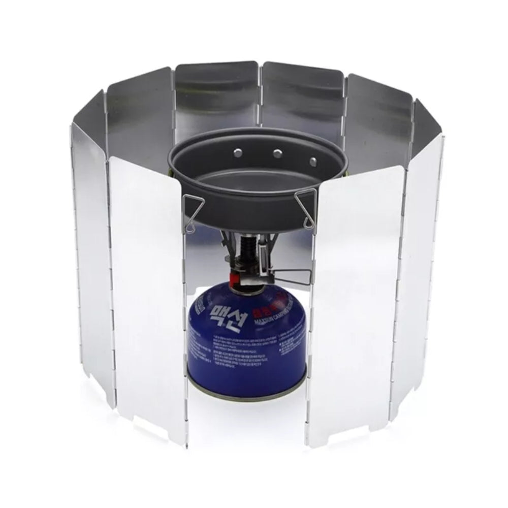 Camping Stove Windscreen 10 Plates Folding Outdoor Stove Windscreen