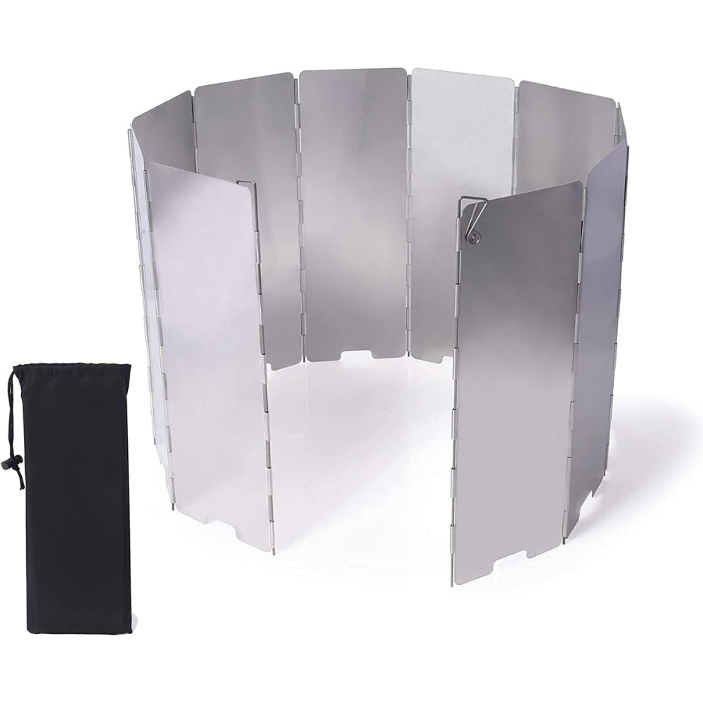 Camping Stove Windscreen 10 Plates Folding Outdoor Stove Windscreen