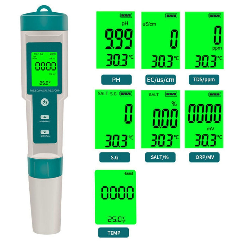 7 In 1 PH Meter Water Quality Tester Water Quality Monitor Tester Pen
