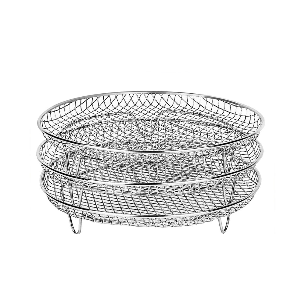 Hansona 3 Layers Air Fryer Rack Stackable Grilling Rack Stainless Steel