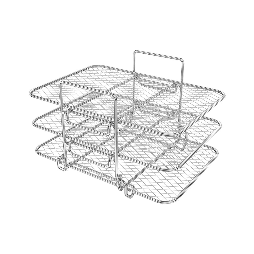 Hansona 3 Layers Air Fryer Rack Stackable Grilling Rack Stainless Steel