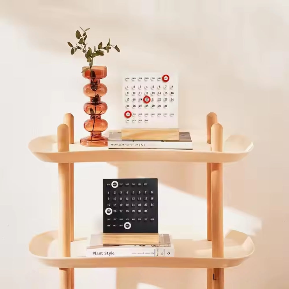 Handmade Acrylic Wooden Base DIY Calendar for Home and Office Desk Decoration