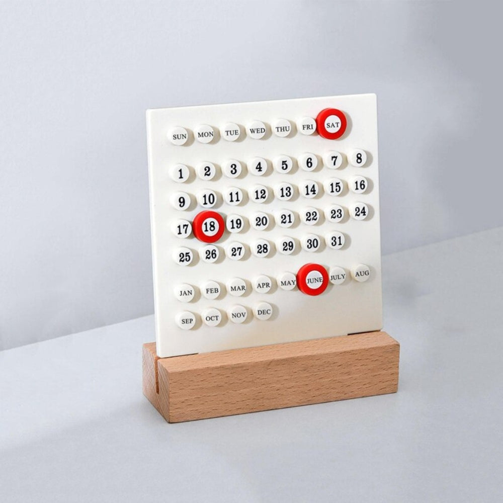 Handmade Acrylic Wooden Base DIY Calendar for Home and Office Desk Decoration