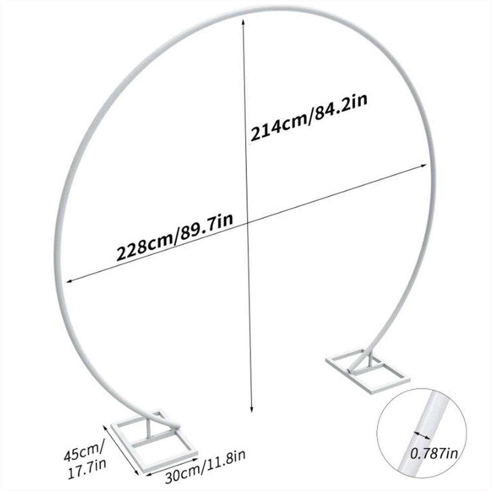 2.1M/2.4M Removable Round Wedding Arch Metal Backdrop Flower Frame