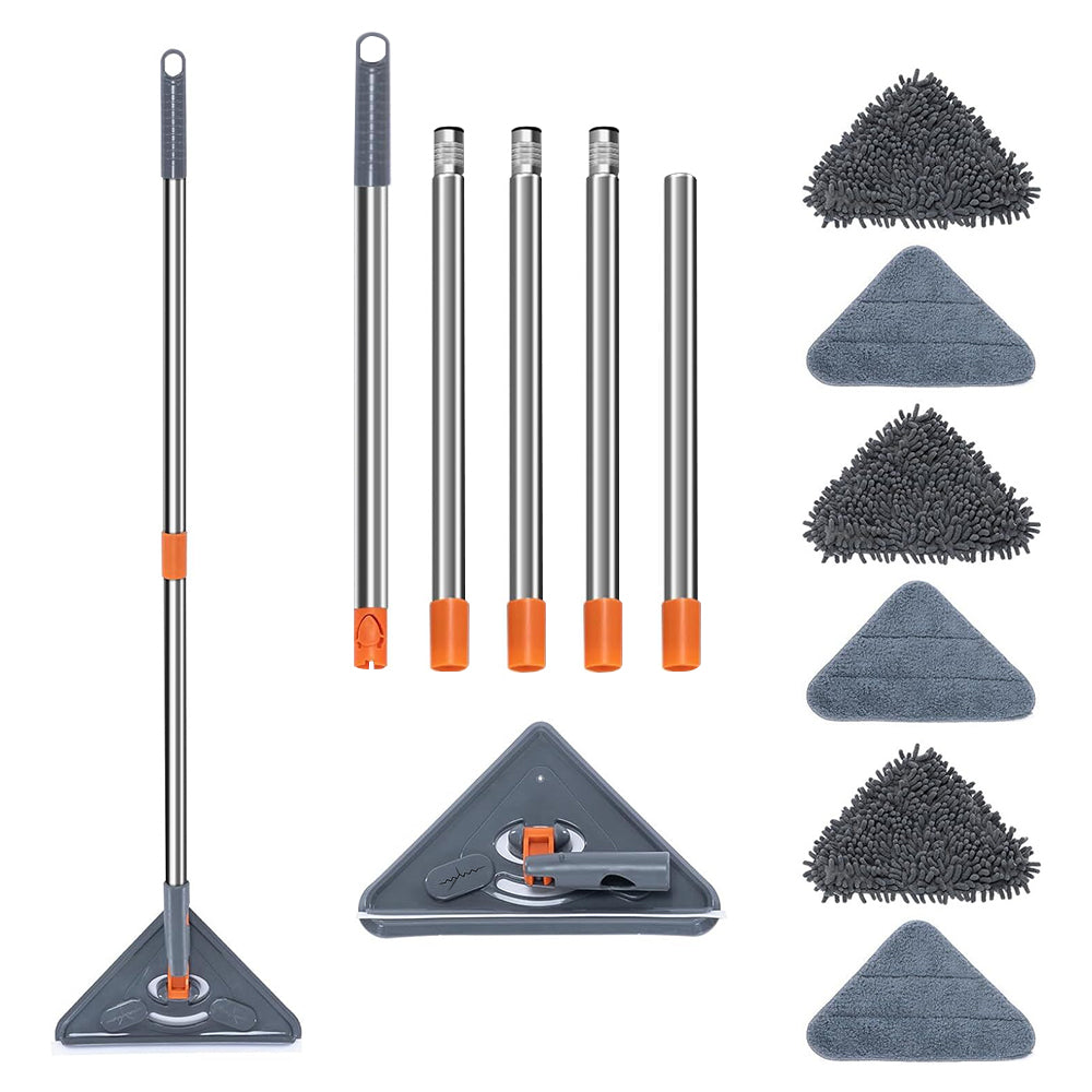 CLEANFOK Triangular Window Wall Cleaner Mop - High Reach Cleaning Made Easy