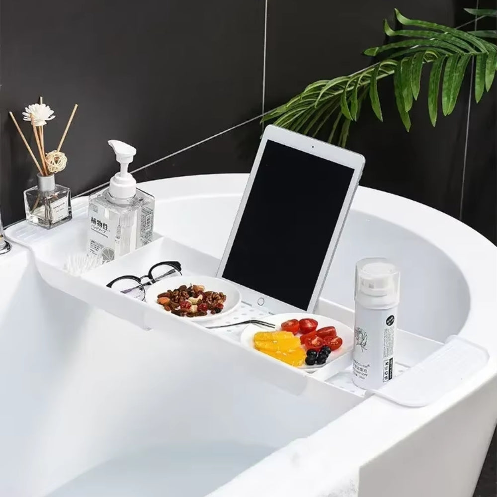 Retractable Bathtub and Kitchen Sink Storage Rack Shelf