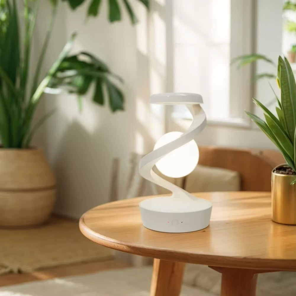 Levitating 3D Moon Lamp with LED RGB Light and Wireless Phone Charger