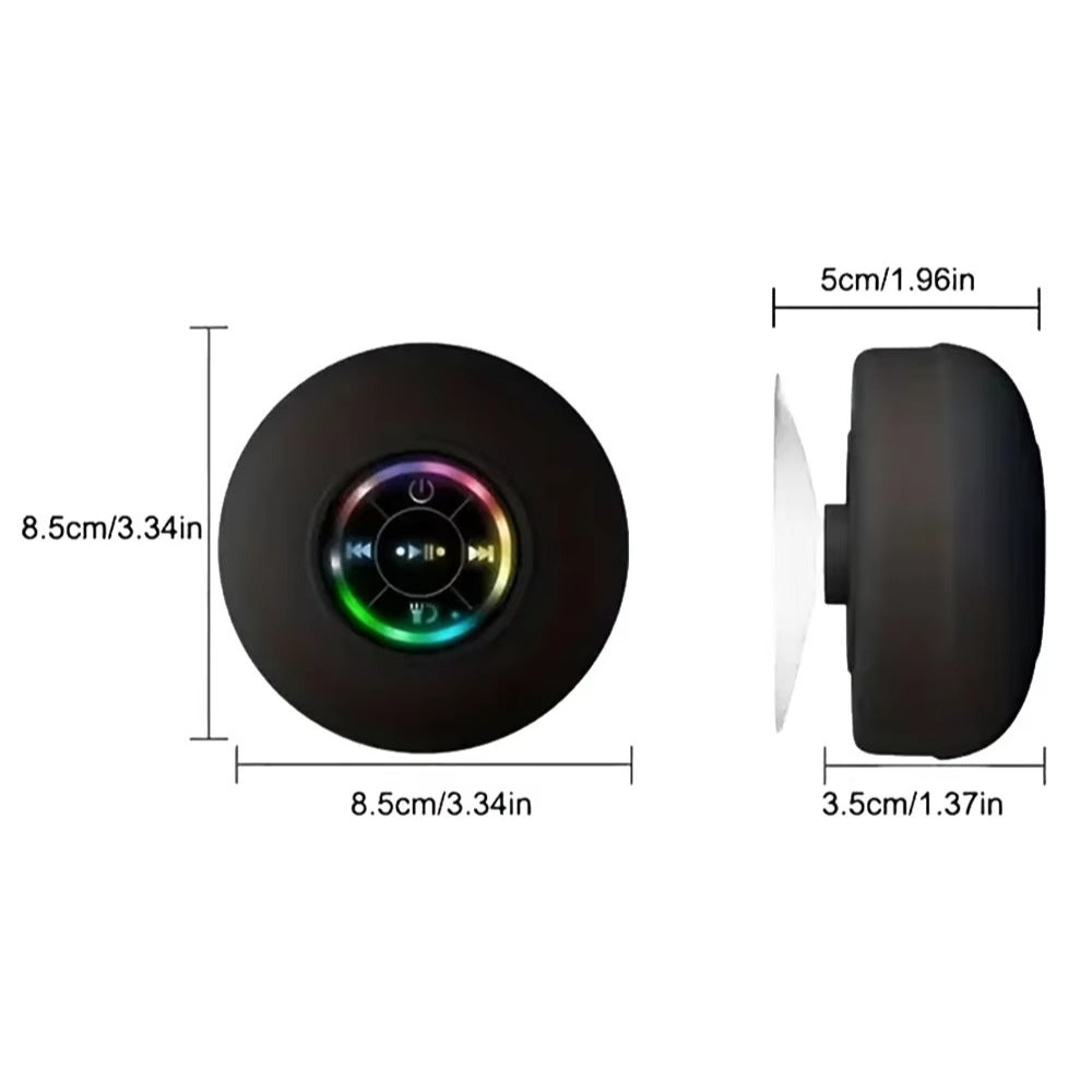 Portable Bluetooth Speaker with LED Waterproof Suction Cup Stereo Sound