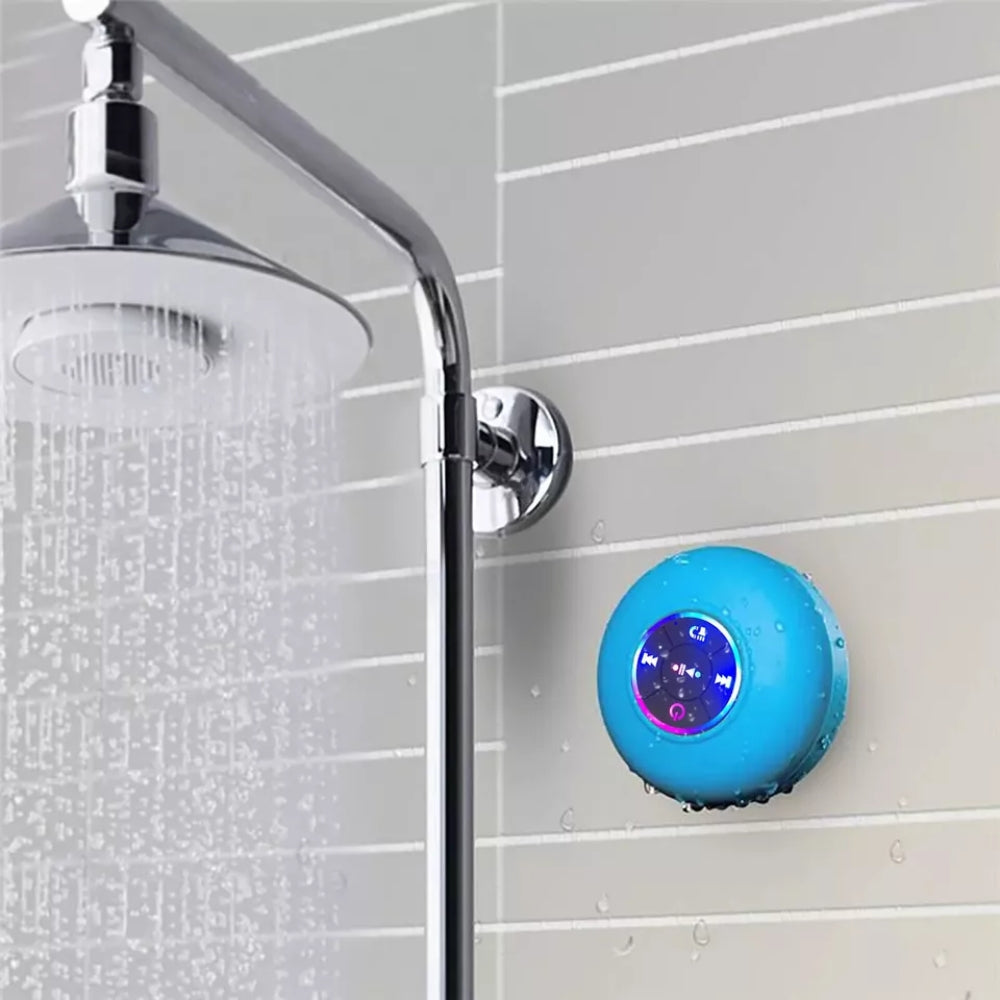 Portable Bluetooth Speaker with LED Waterproof Suction Cup Stereo Sound